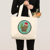 Grand Tote Bag Père Noël Yorkshire Terrier (Devant (produit))
