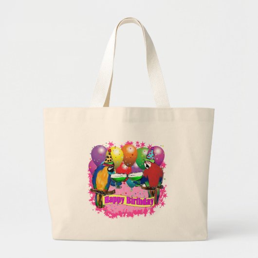 GRAND TOTE BAG PERROQUETS D'ANNIVERSAIRE (Devant)
