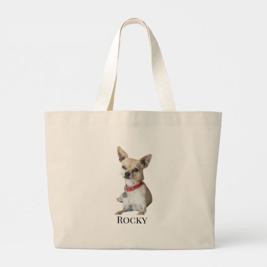 Grand Tote Bag Personalized Dog Photo | Custom Pet Name (Dos)