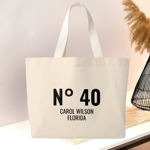 Grand Tote Bag Personnalisé 20e 30e 40e 50e 60e 70 Anniversaire