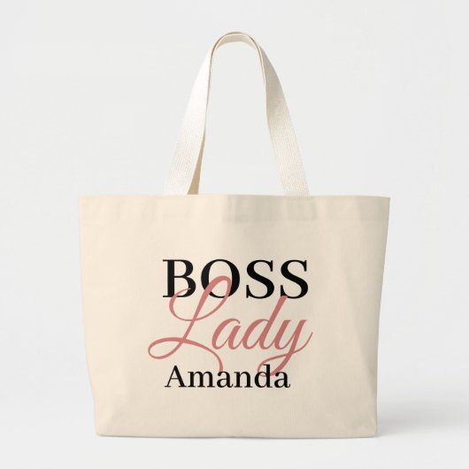 Grand Tote Bag Personnalisé Boss Lady (Devant)