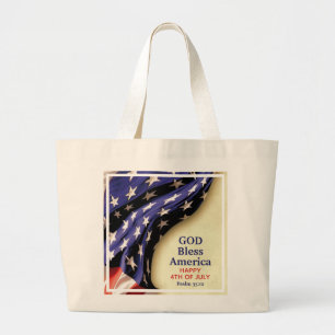Grand Tote Bag Personnalisé DIEU BÉNISSE L'AMÉRIQUE