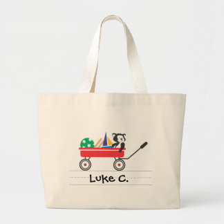 Grand Tote Bag Personnalisé peu de chariot rouge Fourre-tout