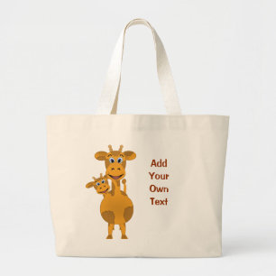 Grand Tote Bag Personnaliser des girafes
