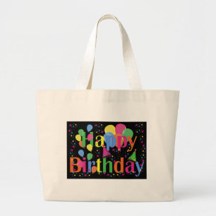 Grand Tote Bag Personnaliser Nom Anniversaire Fête Art