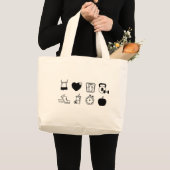 Grand Tote Bag Perte de poids, exercice, icônes (Devant (produit))