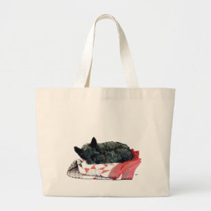 Grand Tote Bag Petit chien écossais endormi