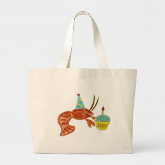Grand Tote Bag Petit gâteau d'écrevisses d'anniversaire