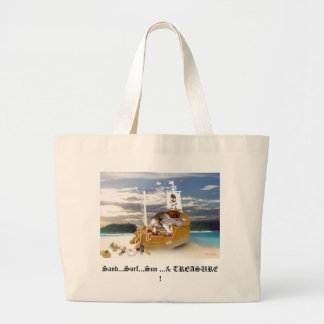 Grand Tote Bag Petite plage Fourre-tout de rat de pirate