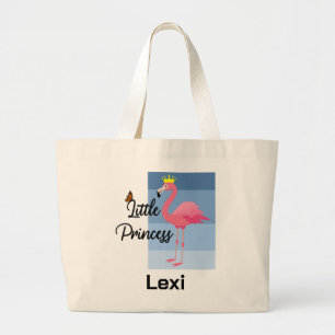 Grand Tote Bag Petite princesse Flamant rose rose design - Jumbo