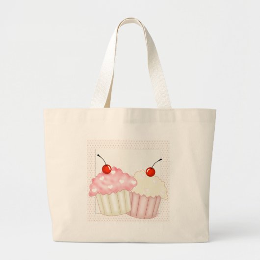 Grand Tote Bag Petits gâteaux roses (Devant)