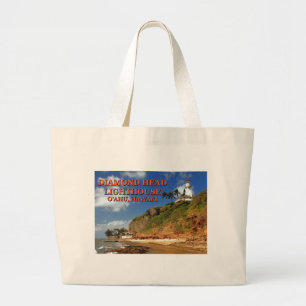 Grand Tote Bag Phare de Diamond Head, O'ahu, Hawai'i