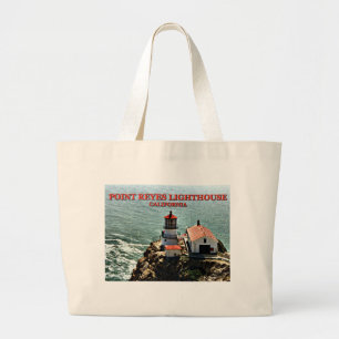 Grand Tote Bag Phare de Reyes de point, la Californie