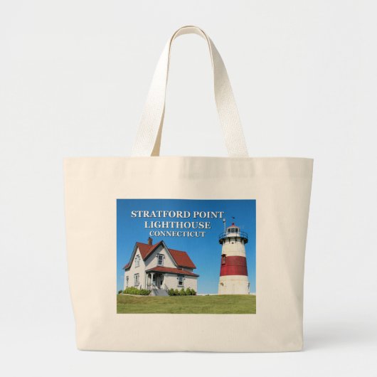 Grand Tote Bag Phare de Stratford Point, Connecticut (Devant)