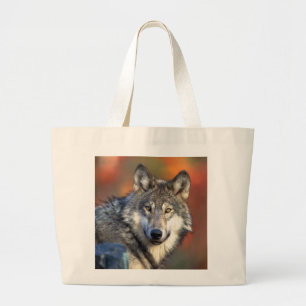 Grand Tote Bag Photo de visage de loup