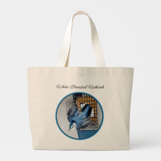 Grand Tote Bag Photo originale du vol Nuthatch à poitrine blanche (Dos)
