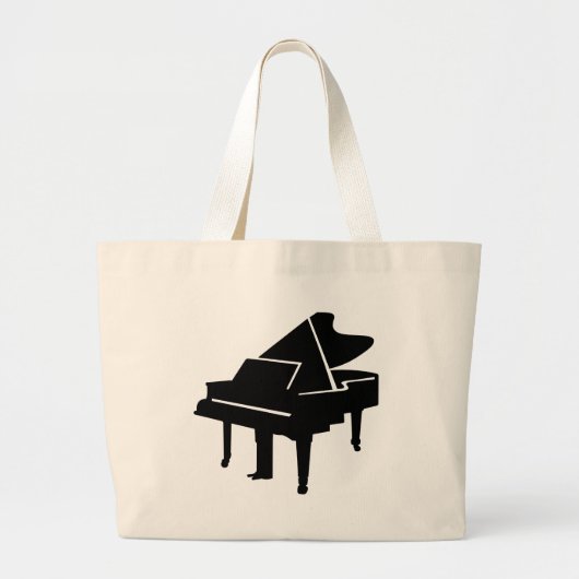 Grand Tote Bag Piano à queue noir (Devant)