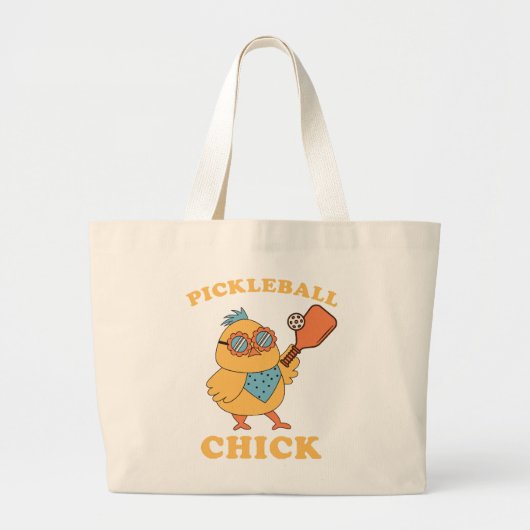 Grand Tote Bag Pickleball Chick - rétro (Devant)