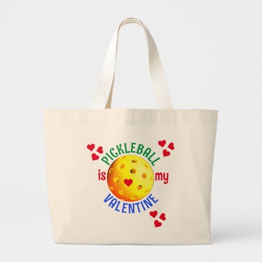 Grand Tote Bag PICKLEBALL Est Mon Valentin (Devant)
