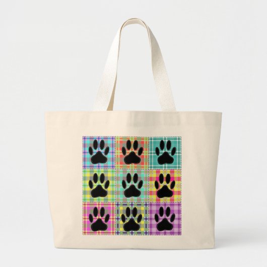 Grand Tote Bag Pied Motif de chien (Devant)