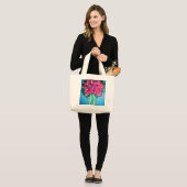 Grand Tote Bag Pies roses (Devant (modèle))