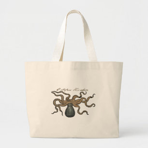 Grand Tote Bag Pieuvre Kraken Antique Faune Marine Côtière