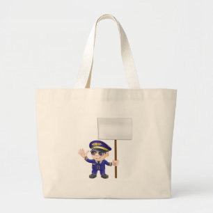 Grand Tote Bag Pilote mignon avec l'illustration de caractère de