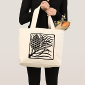 Grand Tote Bag Pine Cône Art nouveau (Devant (produit))