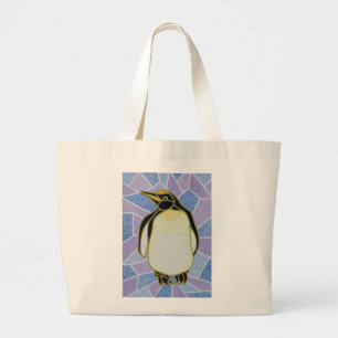 Grand Tote Bag Pingouin sur le verre souillé