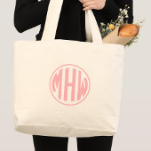 Grand Tote Bag Pink 3 Premier cercle Monogramme Police DO-IT-YOUR