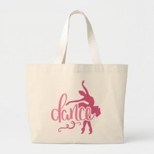 Grand Tote Bag Pink Ballerina Silhouette Ballet Dance