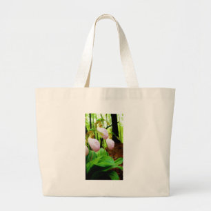 Grand Tote Bag Pink Lady Slipper sauvage orchidée