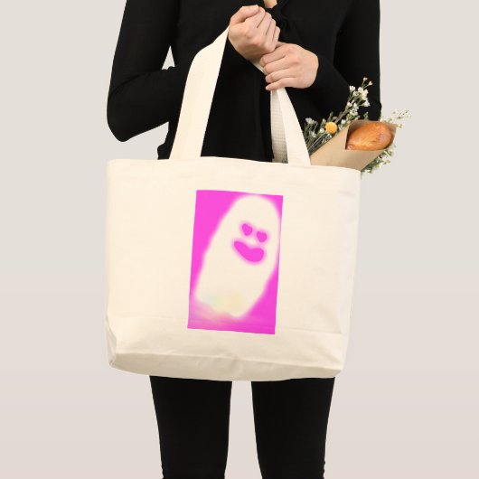 Grand Tote Bag Pinkoween joli fantôme (Devant (produit))