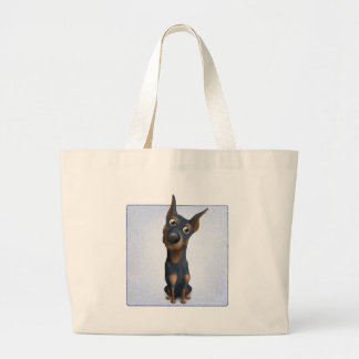 Grand Tote Bag Pinscher de dobermann (noir et Tan) DOB1