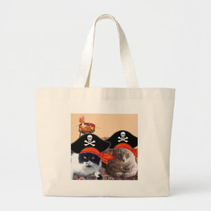 Grand Tote Bag PIRATE CATS, Parlez comme un jour de pirates