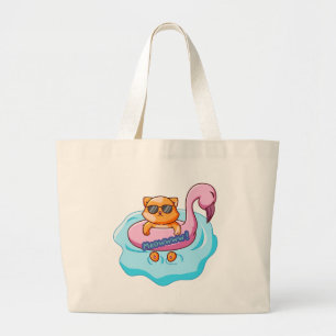 Grand Tote Bag piscine de chat vitres d'été Conception amoureux