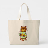 Grand Tote Bag Pizza Grumpy Pet animal de compagnie Drôle Chat Ar (Dos)