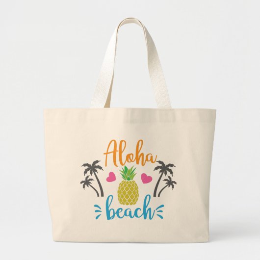 Grand Tote Bag Plage Aloha (Devant)