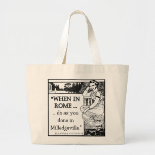 Grand Tote Bag Plage de Flannery O'Connor la "quand à Rome"