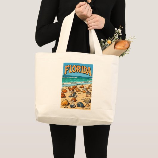 Grand Tote Bag "Plage de Floride" (Devant (produit))