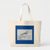 Grand Tote Bag Plage de Seagull Bird Océan Tropical Summer Monogr (Devant)