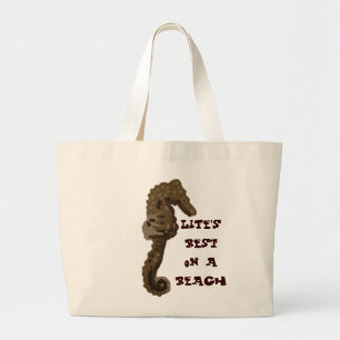 Grand Tote Bag Plage d'hippocampe