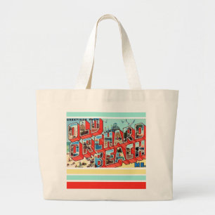 Grand Tote Bag Plage d'Old Orchard Maine Salutations