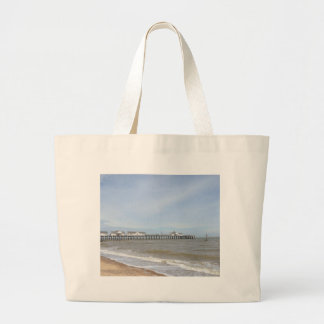 Grand Tote Bag Plage et pilier au Suffolk de Southwold