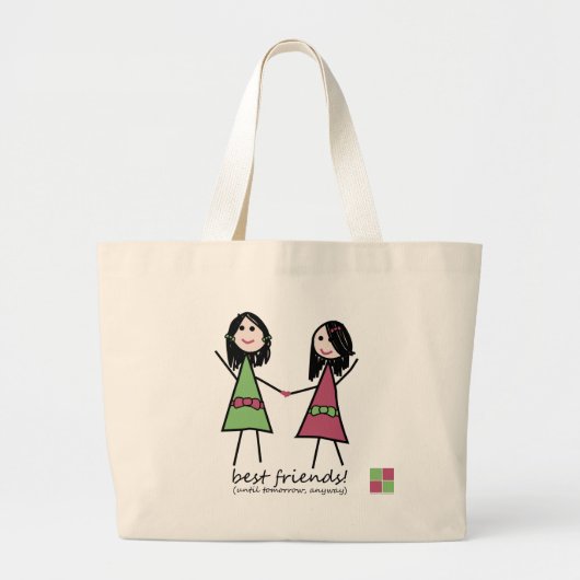 Grand Tote Bag Plage Fourre-tout de "meilleurs amis" (Devant)