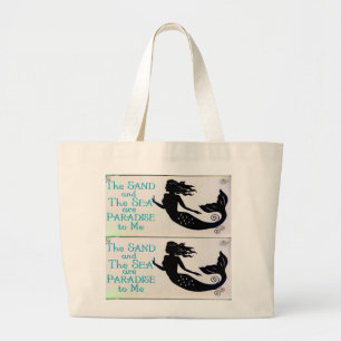 Grand Tote Bag plage fourre-tout de sable et de sirène de mer