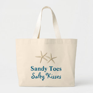 Grand Tote Bag Plage Sandy Toes Salty Kisses Fourre-tout