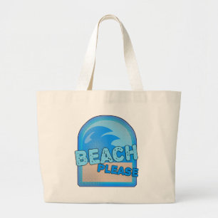 Grand Tote Bag Plage S'Il Vous Plaît Amusant Souvenirs d'été Slog
