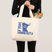Grand Tote Bag Plan de l'État du Minnesota de Poisson (Devant (produit))
