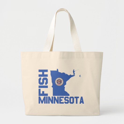 Grand Tote Bag Plan de l'État du Minnesota de Poisson (Devant)